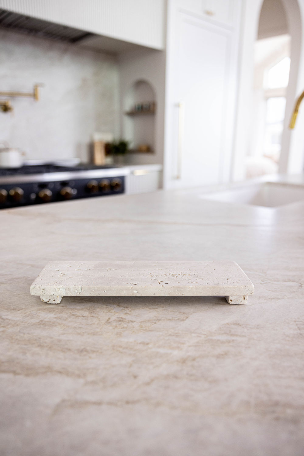 Travertine Footed Trivet Tray | By Luxe B Co.