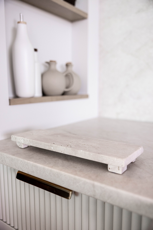 Travertine Footed Trivet Tray | By Luxe B Co.