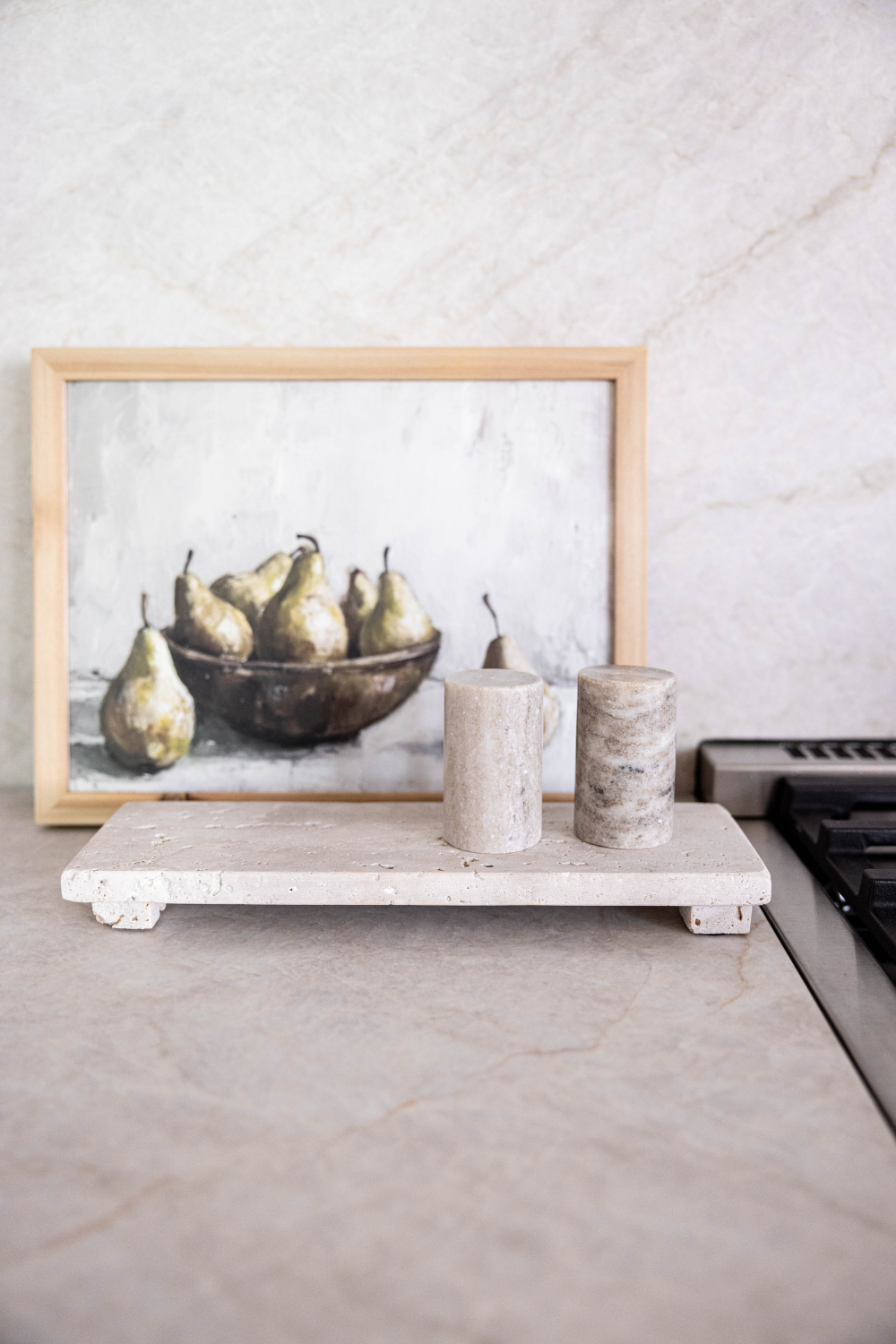 Travertine Footed Trivet Tray | By Luxe B Co.