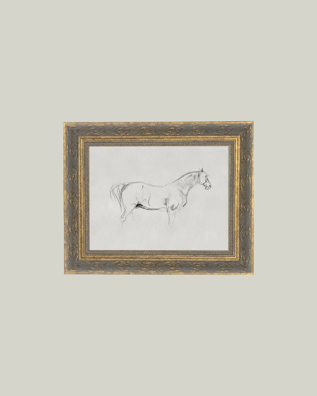 Horse Sketch Framed Antique Art - Luxe B Co