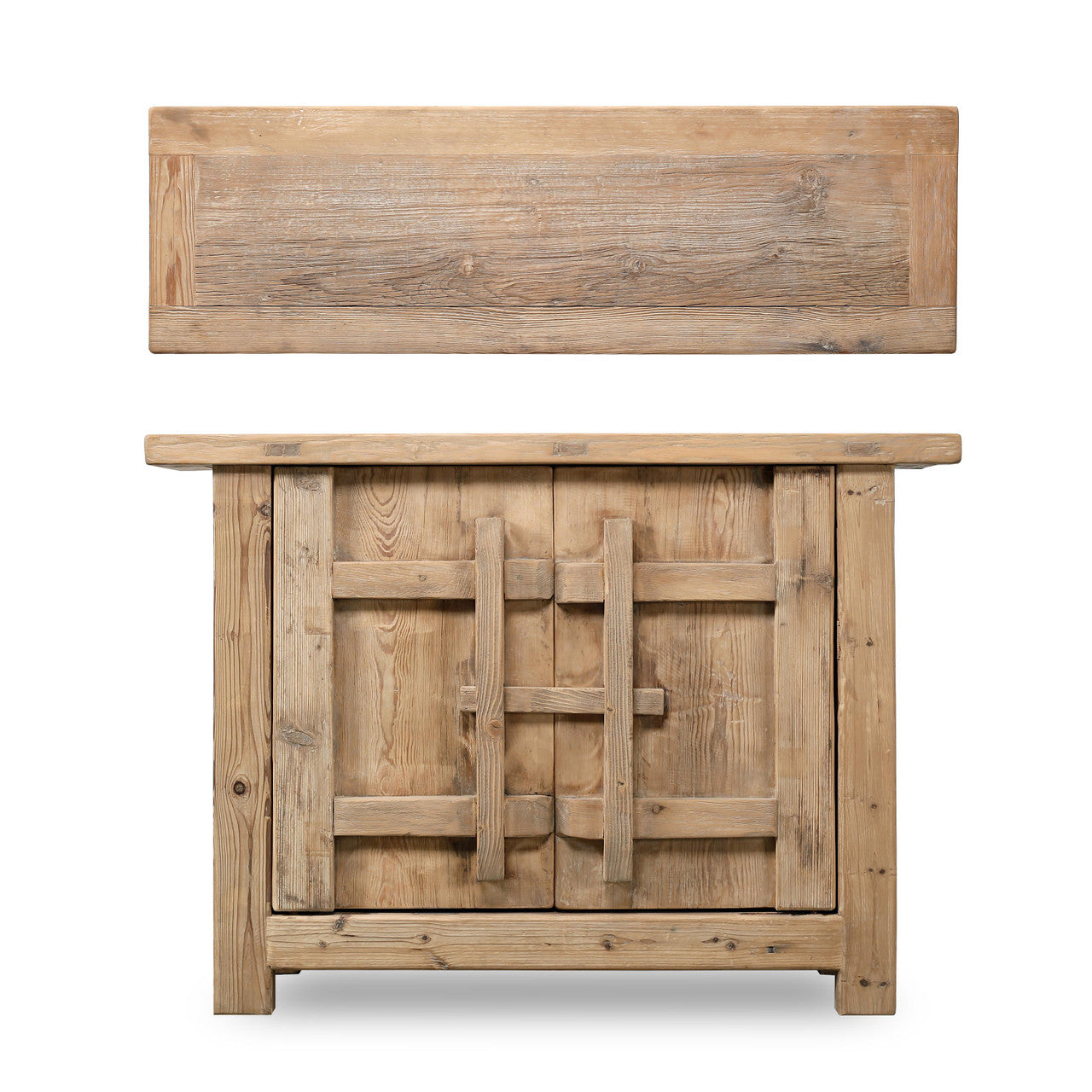 Palm Desert Reclaimed Natural Wood Two-Door Console - Luxe B Co