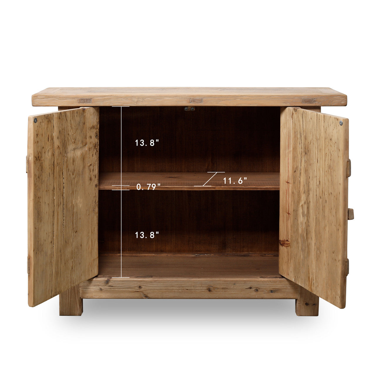 Palm Desert Reclaimed Natural Wood Two-Door Console - Luxe B Co