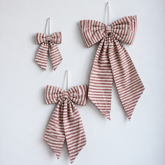 Striped Red Fabric Bows