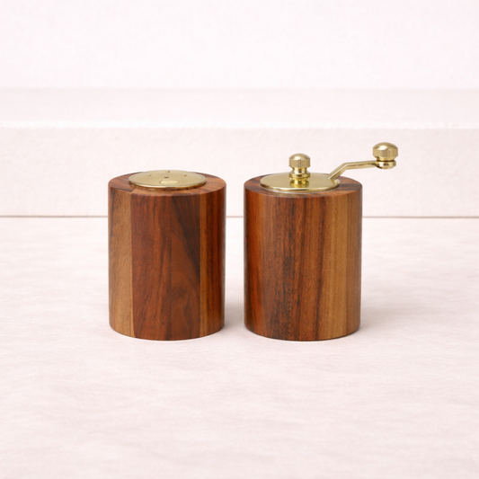 Acacia Wood Salt Shaker & Pepper Mill Set of 2 | By Luxe B Co.