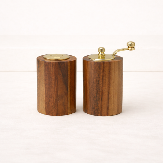 Acacia Wood Salt Shaker & Pepper Mill Set of 2 | By Luxe B Co.