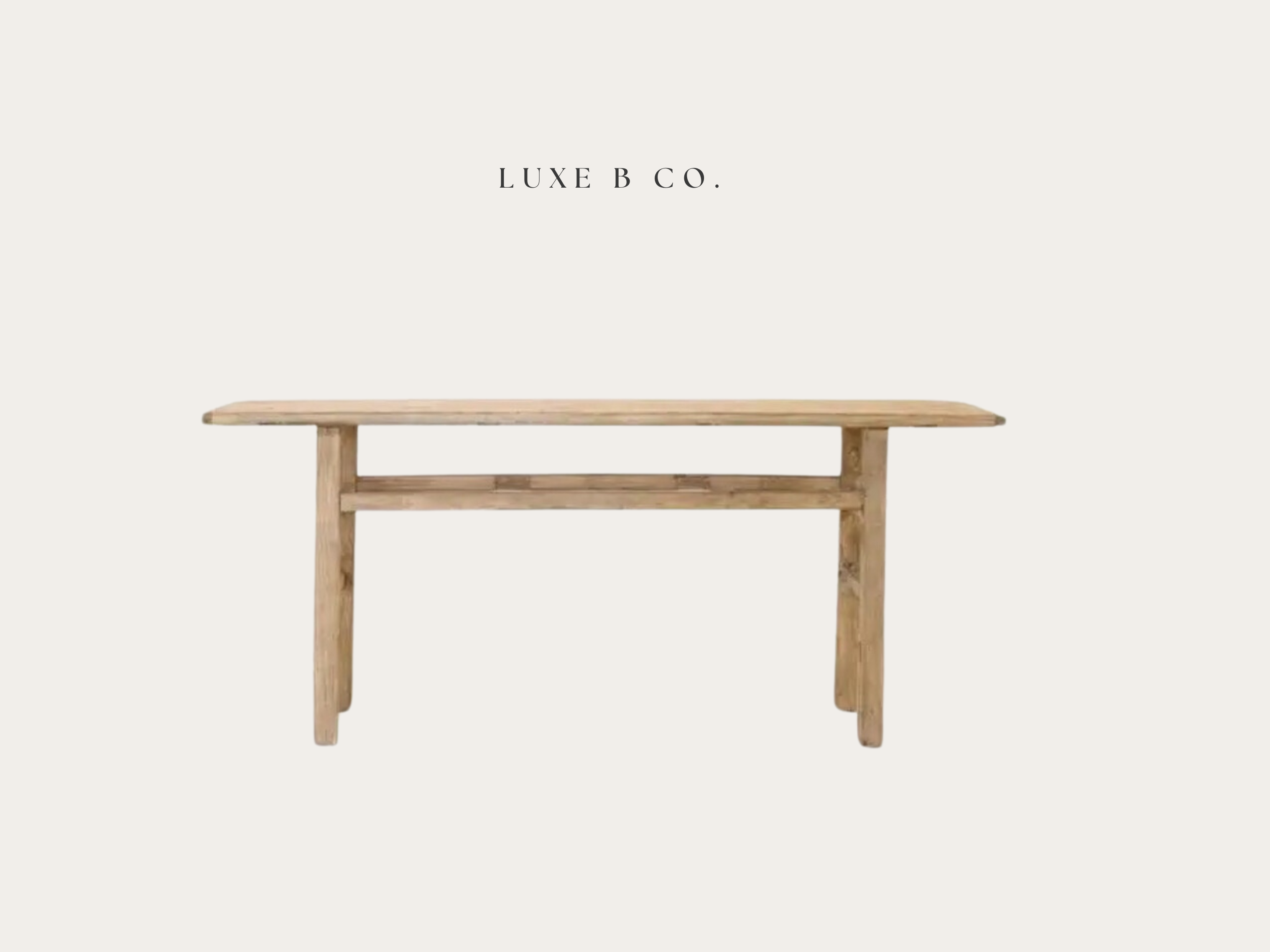 Alameda Reclaimed Elm Wood Console Table Grand | By Luxe B Co. 