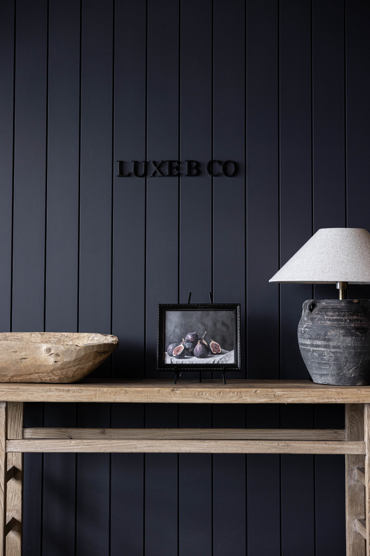 Alameda Reclaimed Elm Wood Console Table Grand | By Luxe B Co. 