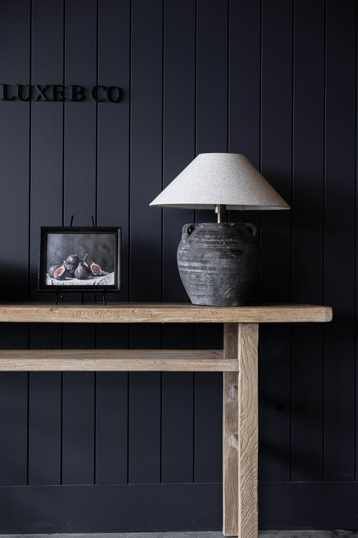 Alameda Reclaimed Elm Wood Console Table Grand | By Luxe B Co. 