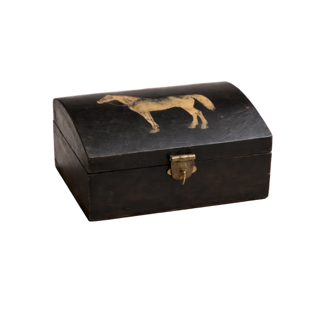 Antique Horse Wooden Storage Box | By Luxe B Co. 