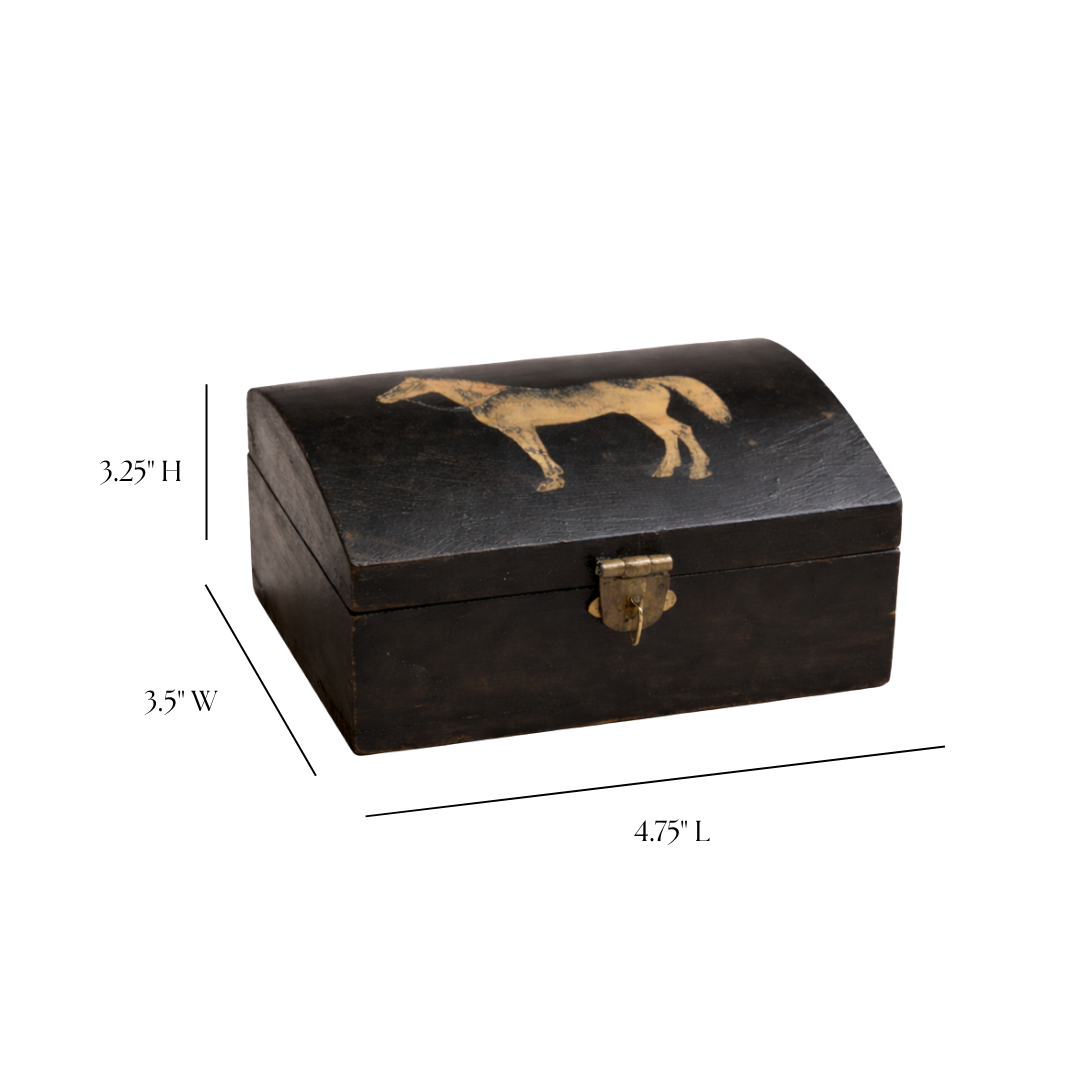 Antique Horse Wooden Storage Box | By Luxe B Co.