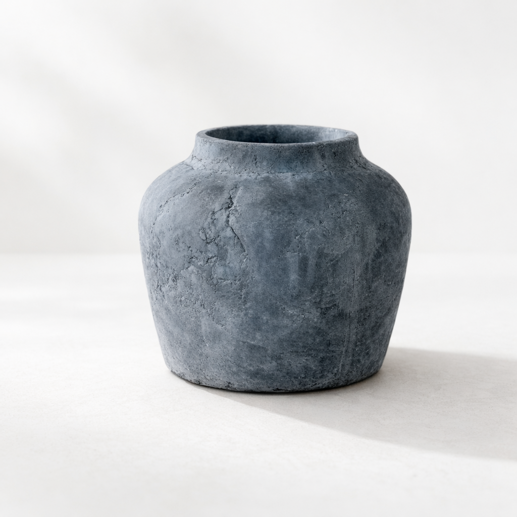 Antique Inspired Charcoal Ginger Vase