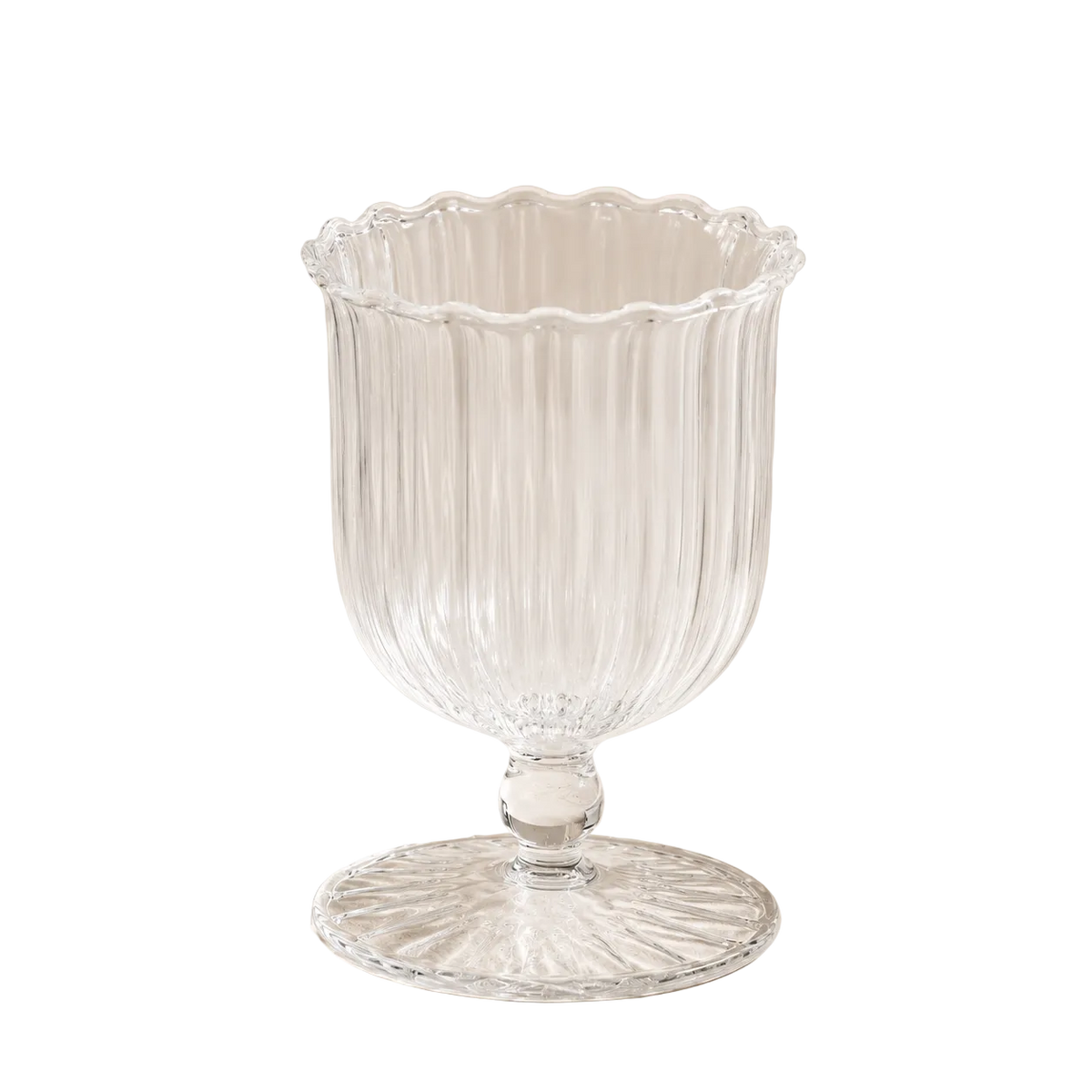 April Fluted Glass Vase by Accent Decor, showcasing a stylish clear glass vase with elegant fluted design for floral arrangements.