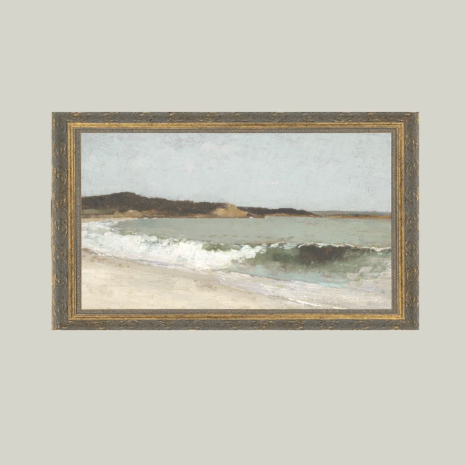 Beach Landscape Antique Inspired Framed Art | By Luxe B Co.