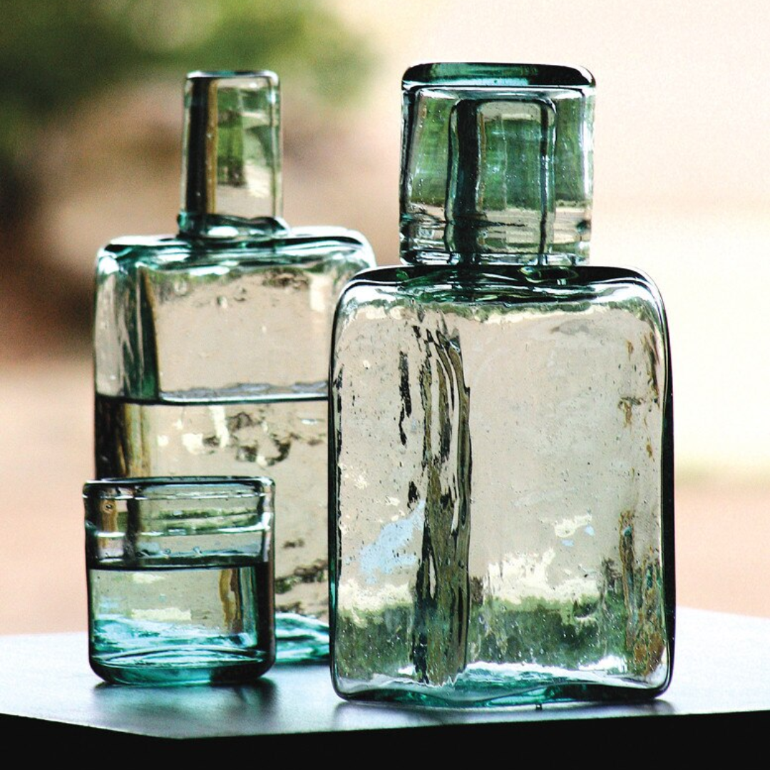 Bedside Water Carafe and Drinking Glass | By Luxe B Co.