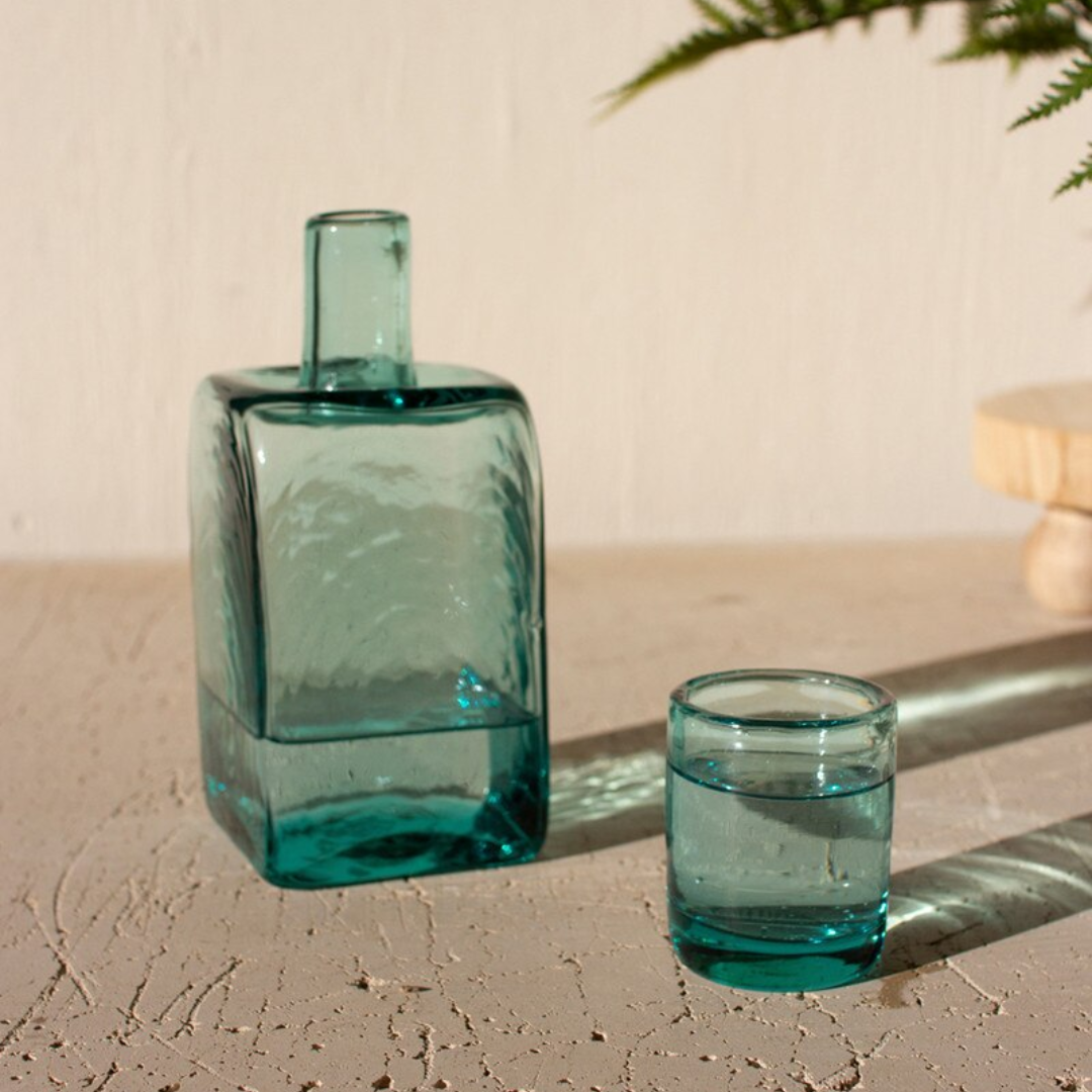 Bedside Water Carafe and Drinking Glass | By Luxe B Co.