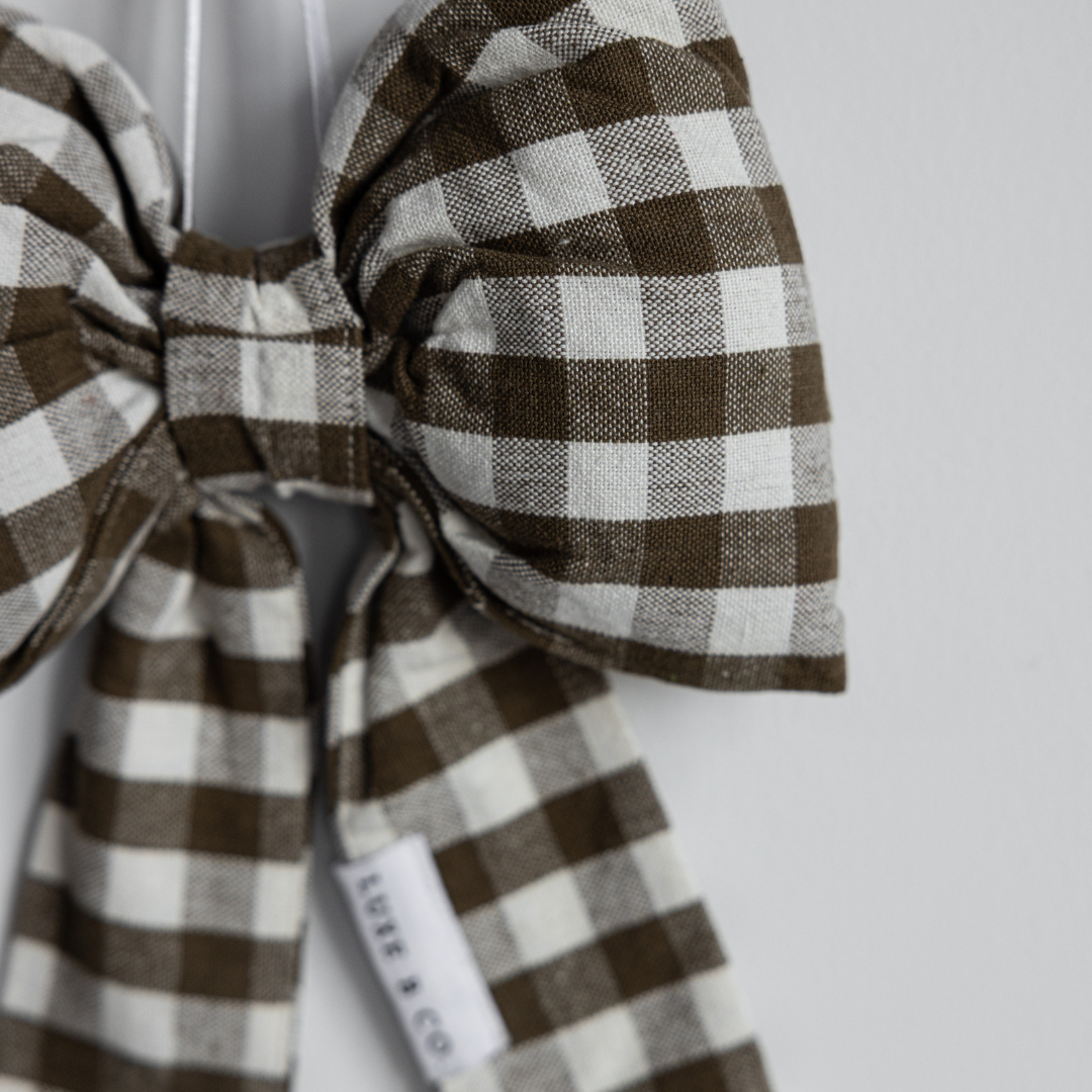 Beige Gingham Bows | By Luxe B Co.