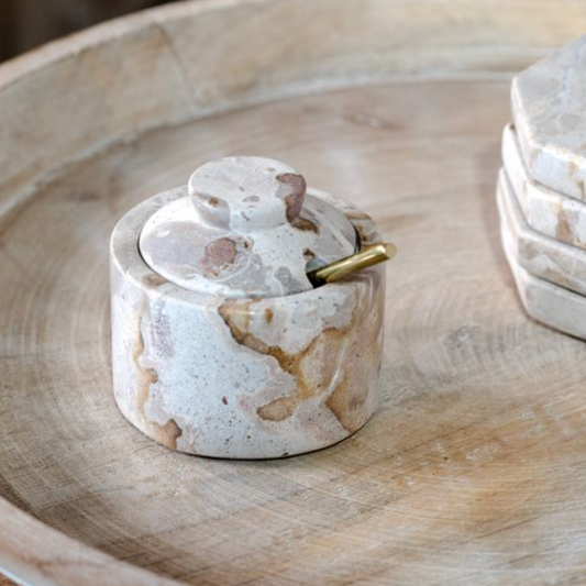 Beige Marble Salt Cellar | By Luxe B Co.