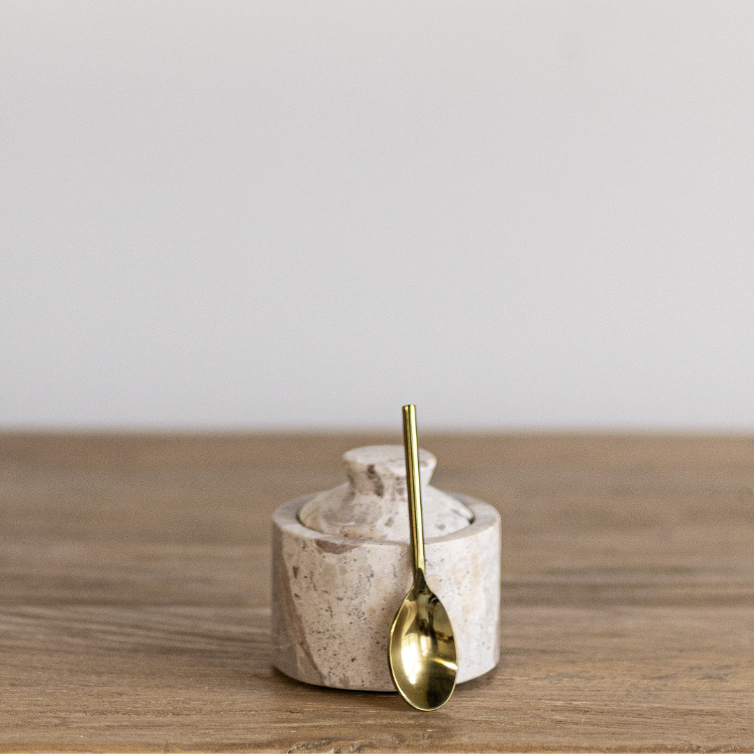 Beige Marble Salt Cellar | By Luxe B Co.