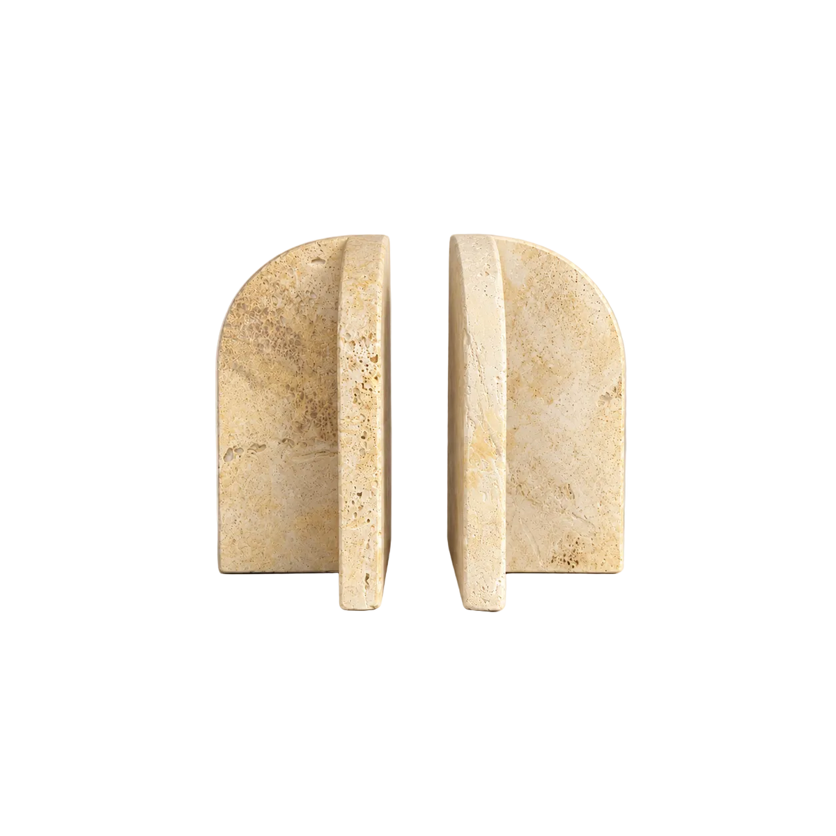 Beige Travertine Bookend Set By Luxe B Co. 