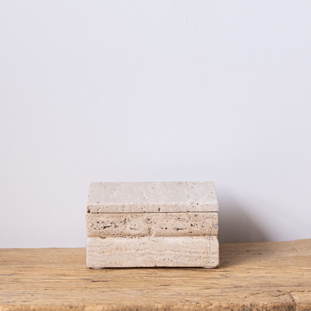 Beige Travertine Rectangle Box By Luxe B Co. 
