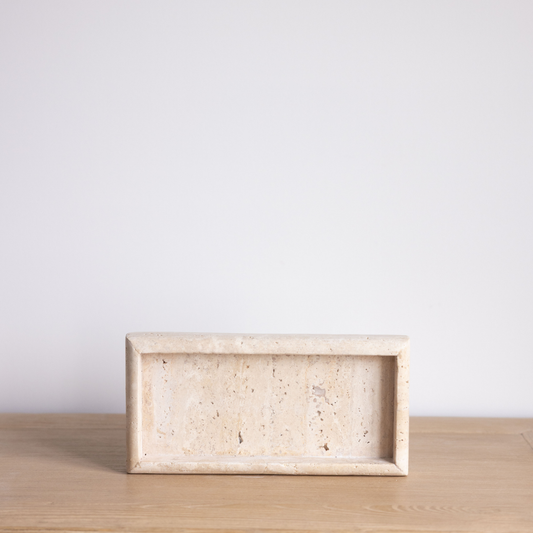 Beige Travertine Round Edge Tray
