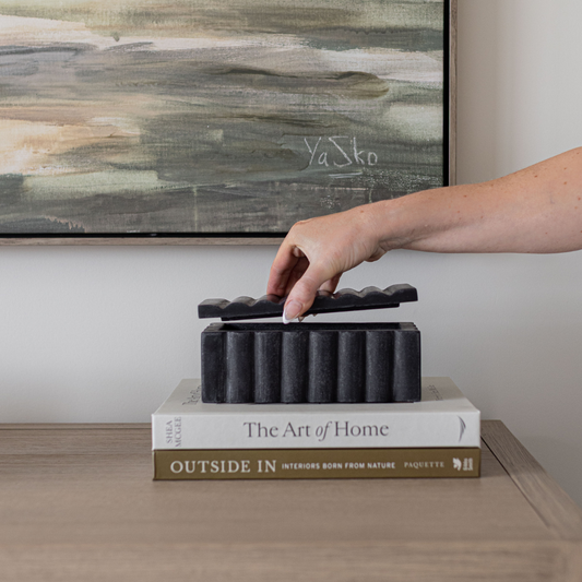 Black Marble Fluted Box | By Luxe B Co.