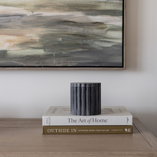 Black Marble Fluted Jar | By Luxe B Co.