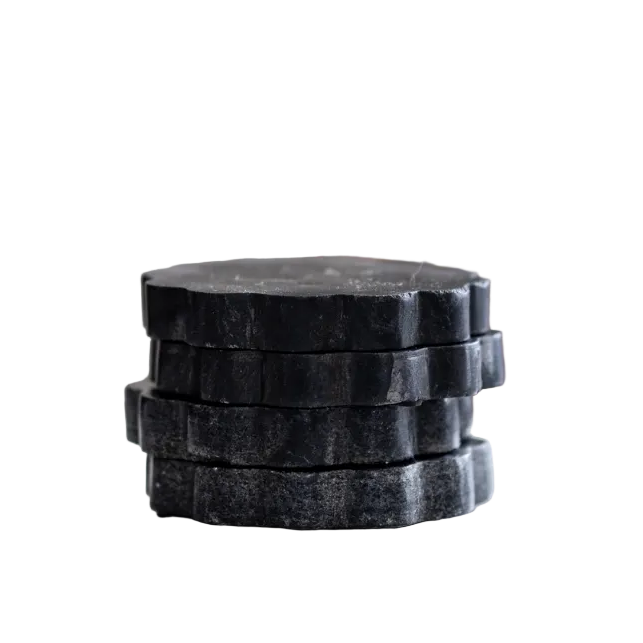 Black Marble Scalloped Coasters By Luxe B Co. 