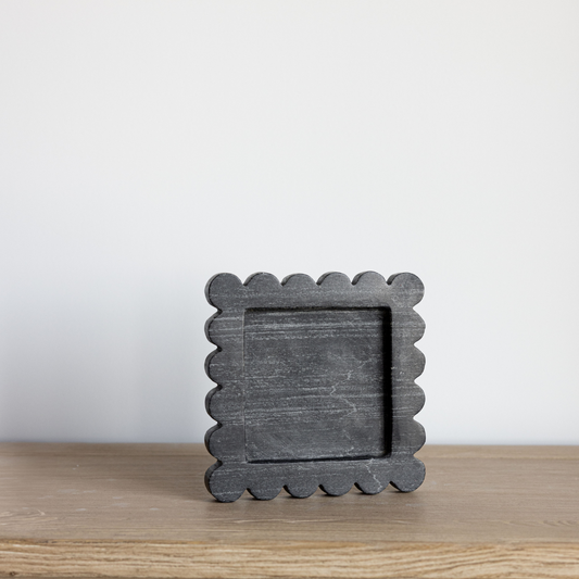 Black Marble Scalloped Tray | By Luxe B Co. 