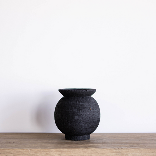 Black Round Vase By Luxe B Co. 