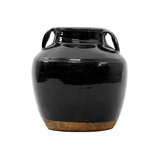 Black Vintage Jar With Handles | By Luxe B Co.