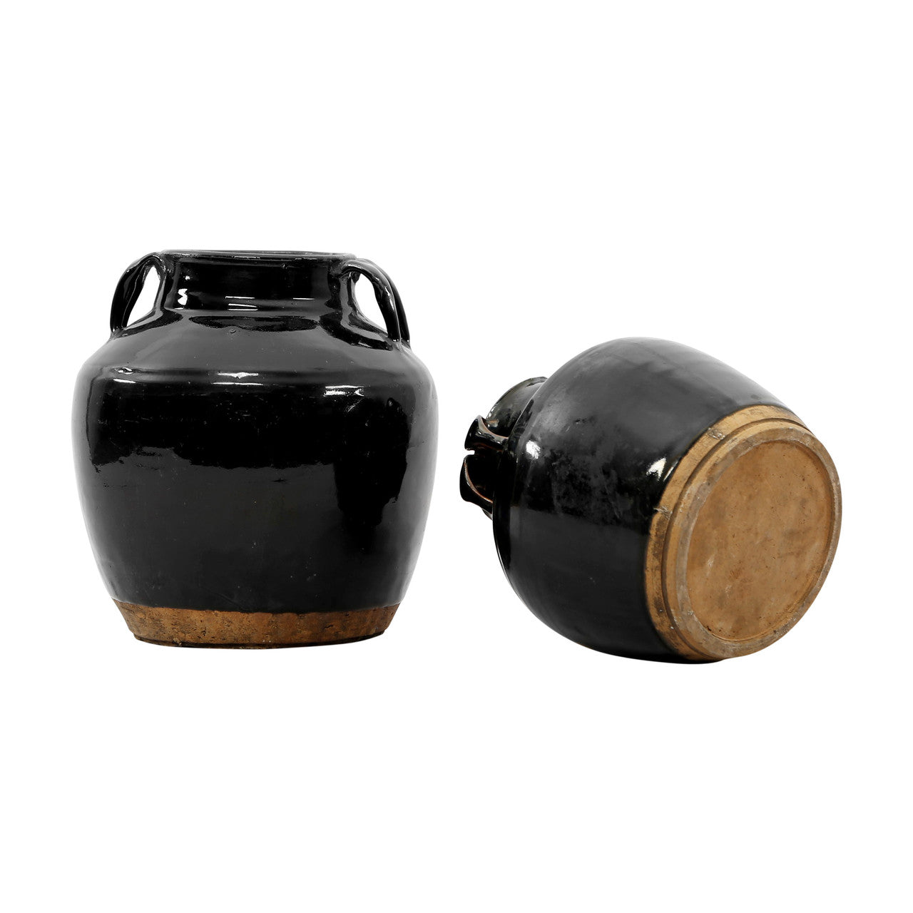 Black Vintage Jar With Handles | By Luxe B Co.