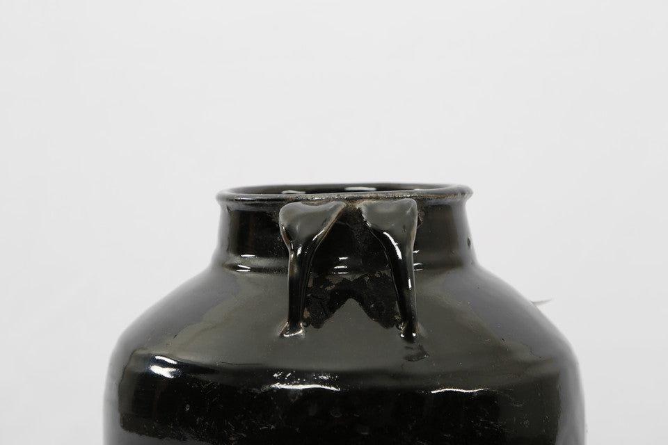 Black Vintage Jar With Handles | By Luxe B Co.