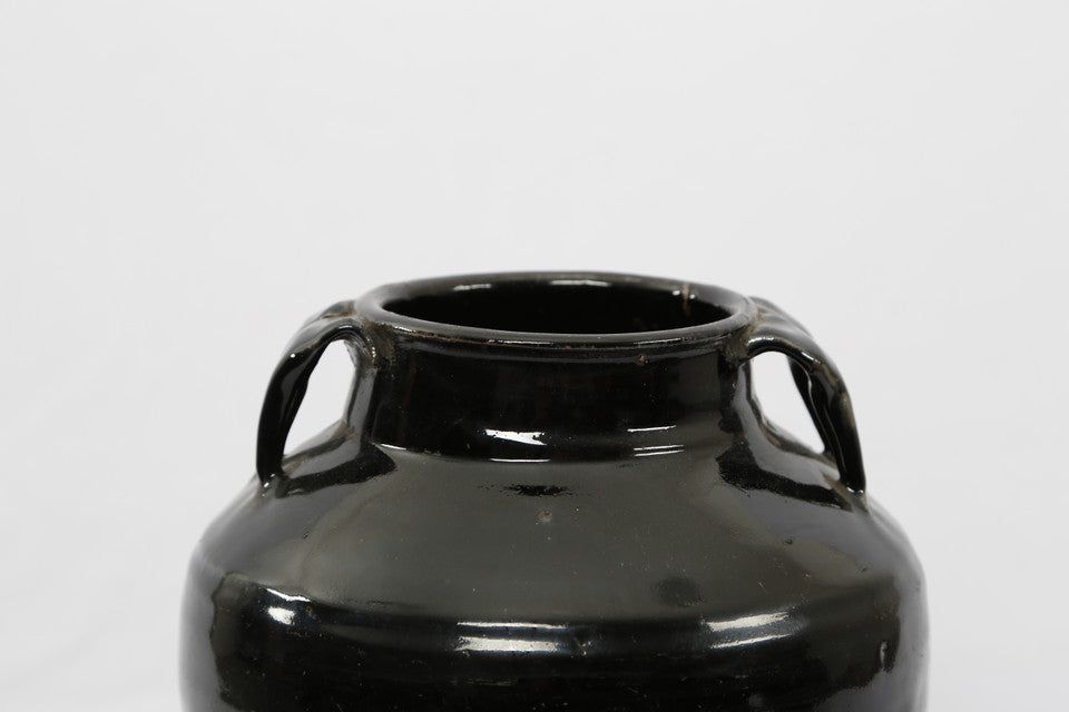 Black Vintage Jar With Handles | By Luxe B Co.