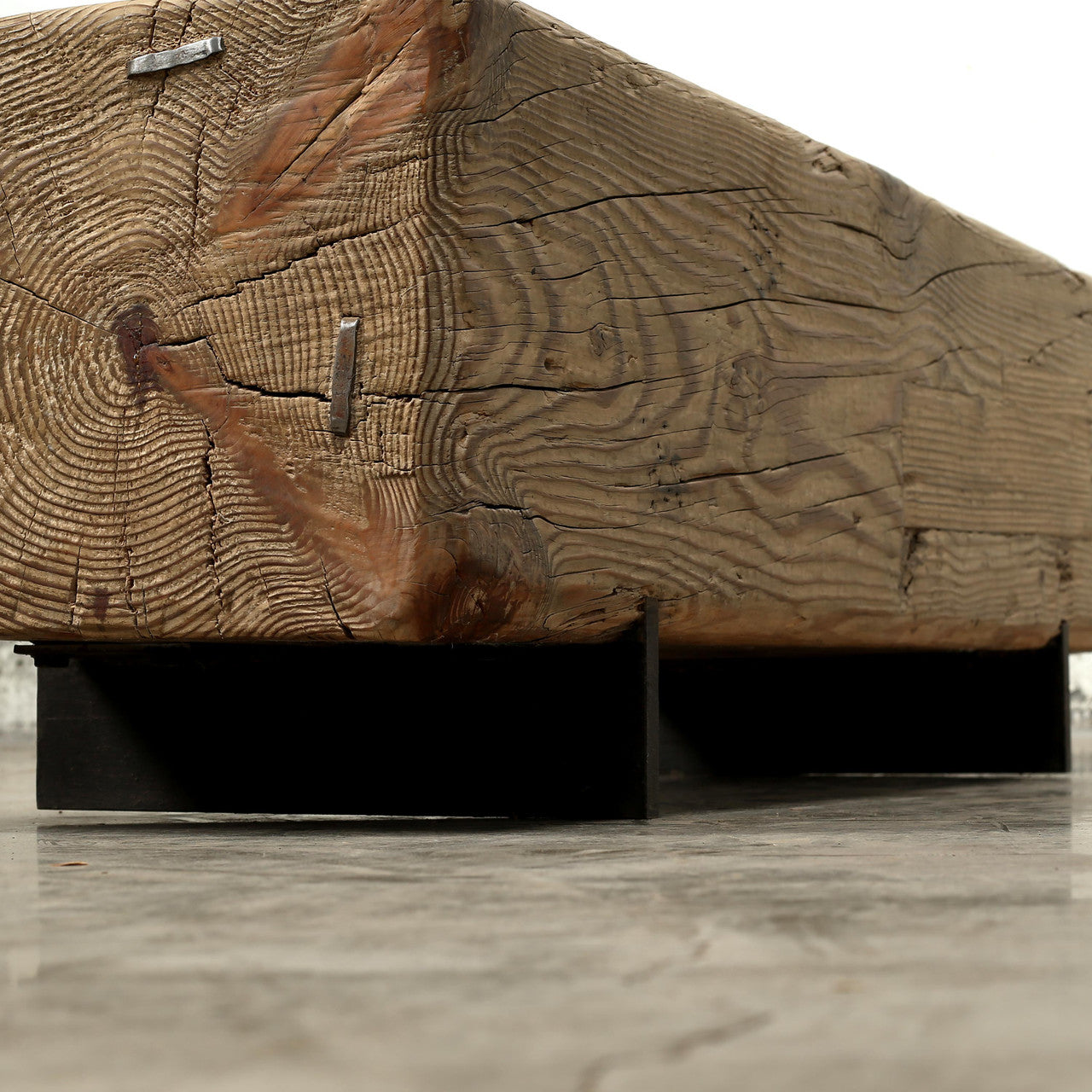 Block Beam Table With Metal Stand | By Luxe B Co.