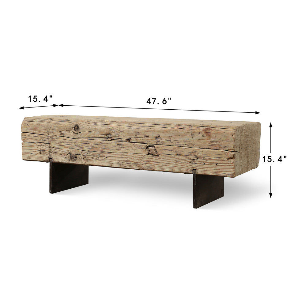 Block Beam Table With Metal Stand | By Luxe B Co.