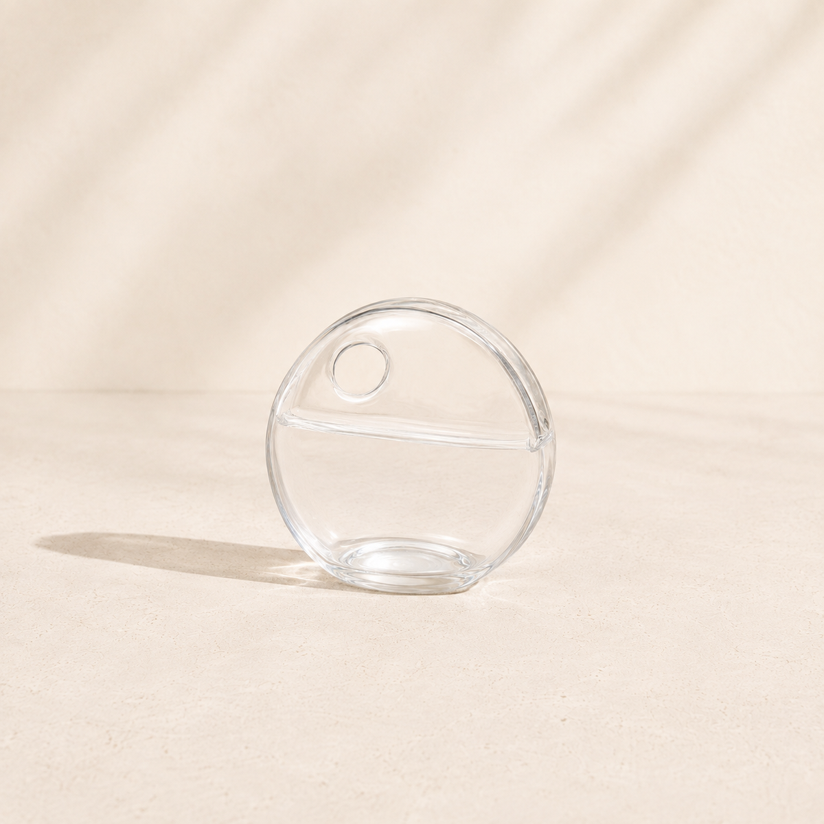 Clear glass Blossom budvase and name card holder by Accent Decor, features a delicate floral design and versatile vase shape.