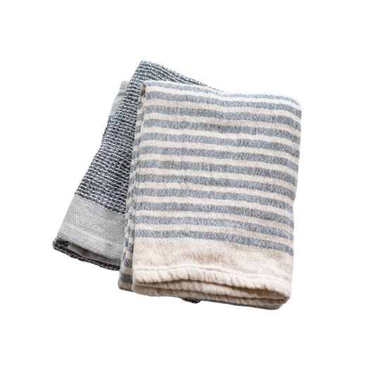 Blue Stripe Waffle Dish Towels - Luxe B Co