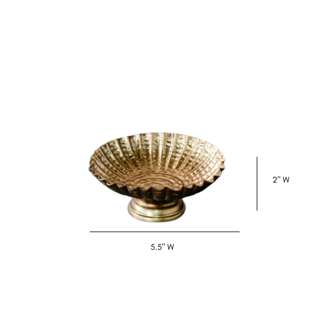 Brass Antique Fluted Dish| By Luxe B Co.