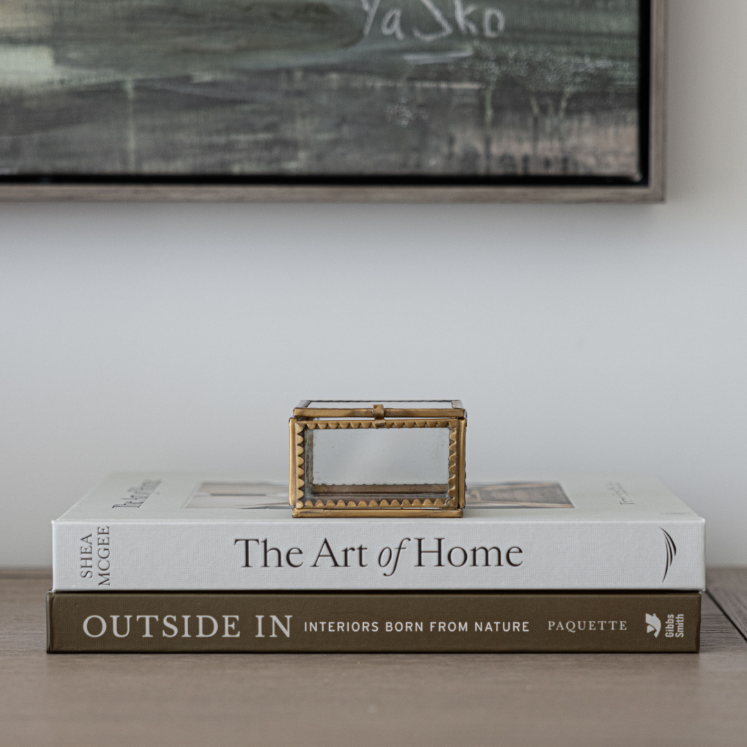Brass & Glass Scallop Lidded Box | By Luxe B Co.