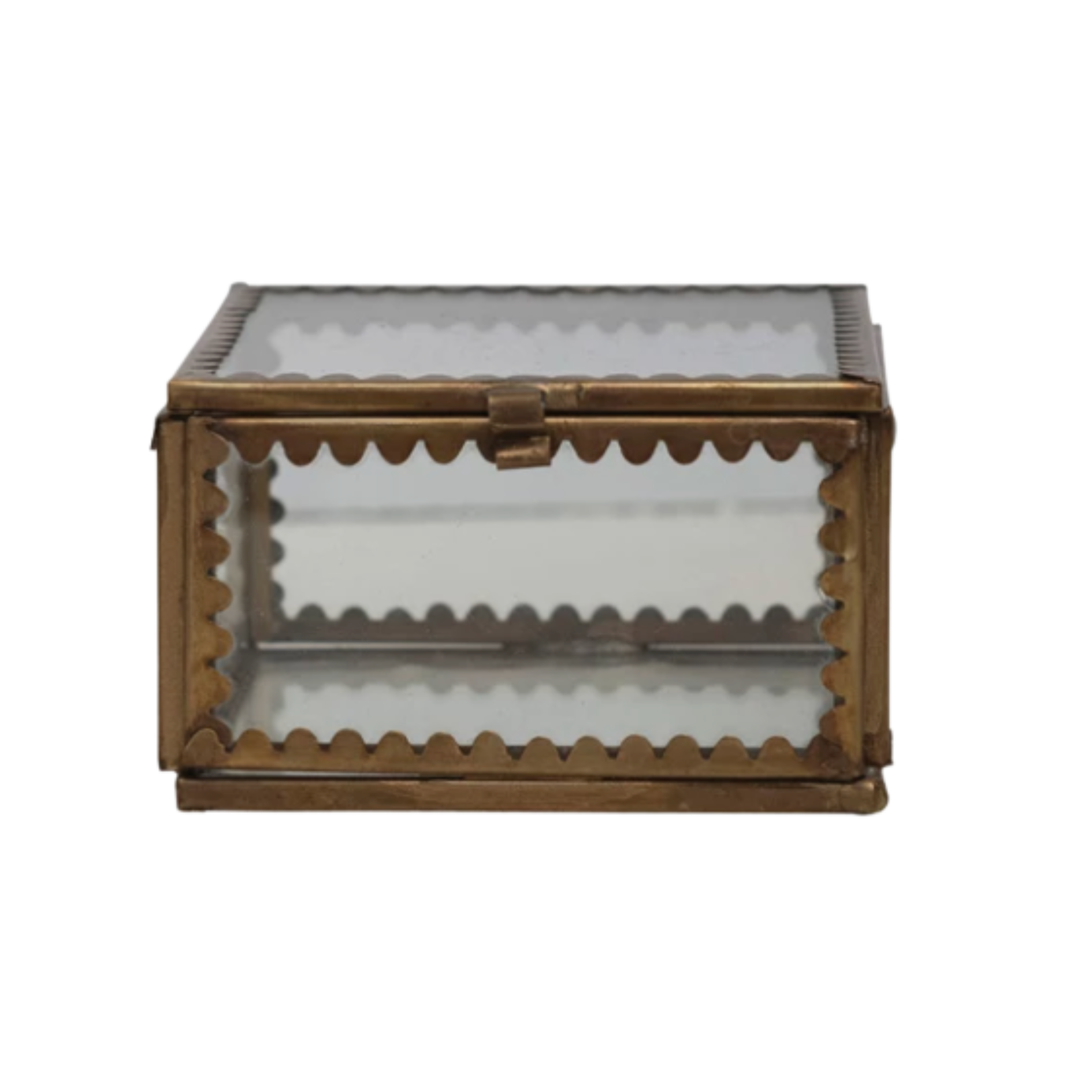 Brass & Glass Scallop Lidded Box | By Luxe B Co.
