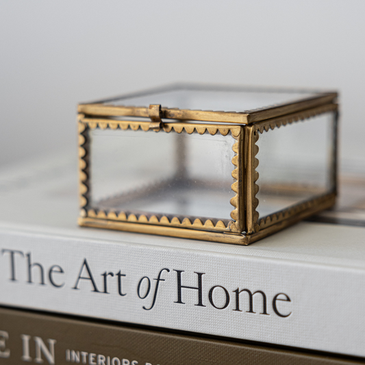 Brass & Glass Scallop Lidded Box | By Luxe B Co.