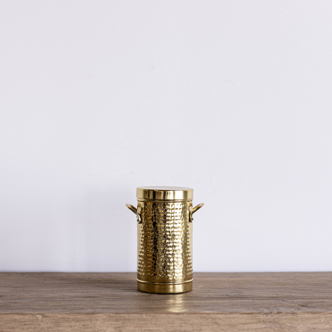 Brass Hammered Canister By Luxe B Co. 