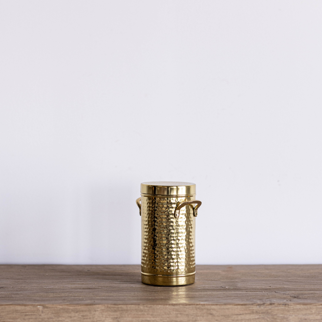 Brass Hammered Canister By Luxe B Co. 