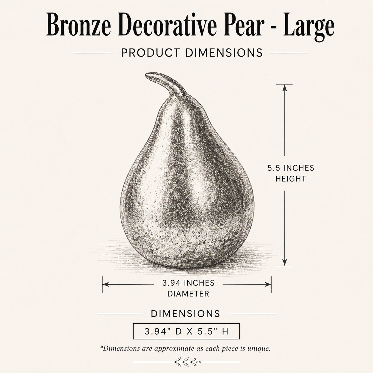 Bronze Decorative Pear By Luxe B Co. 