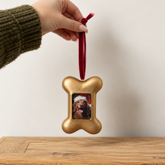 Bronze Dog Bone Photo Frame Ornament By Luxe B Co. 