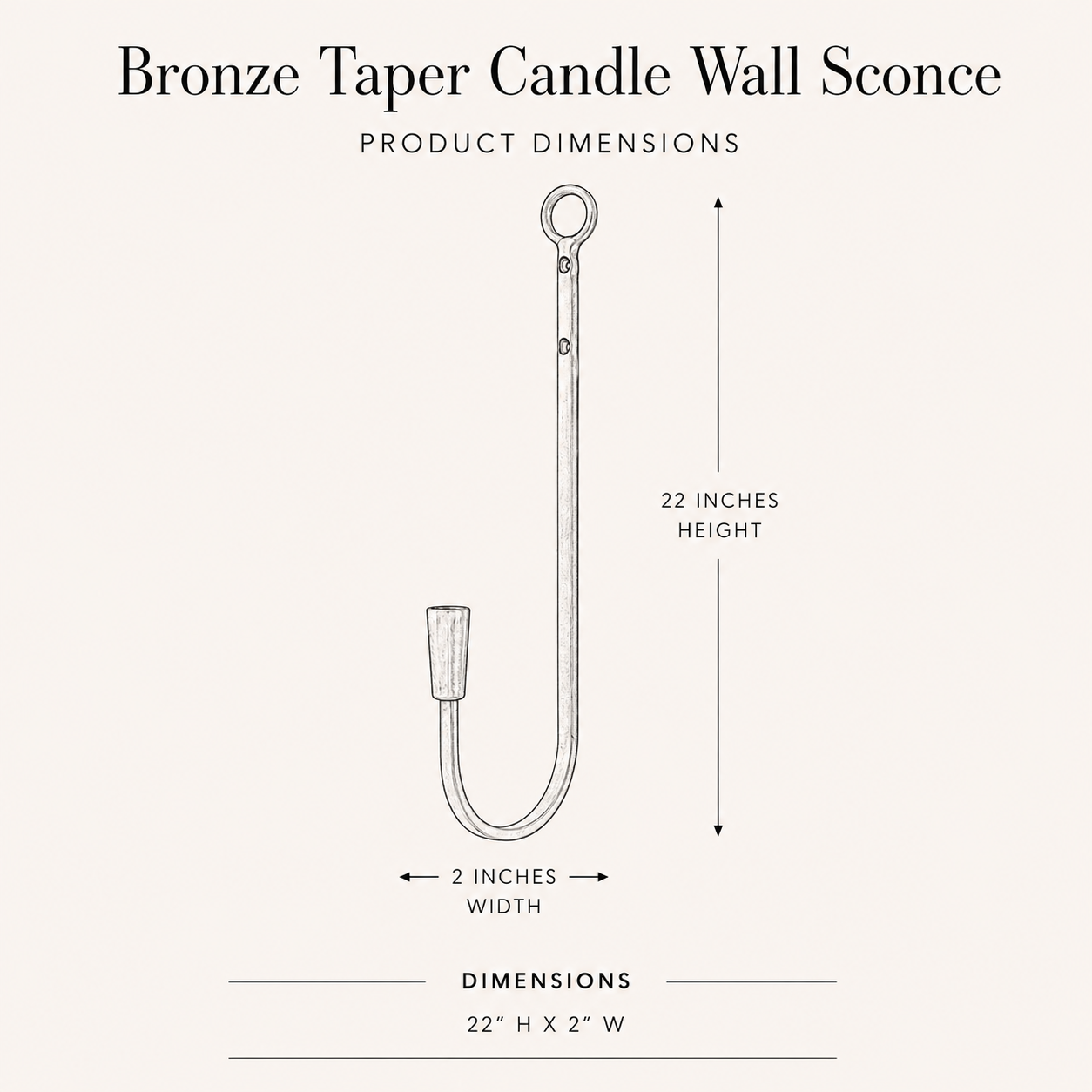 Bronze Taper Candle Wall Sconce By Luxe B Co. 