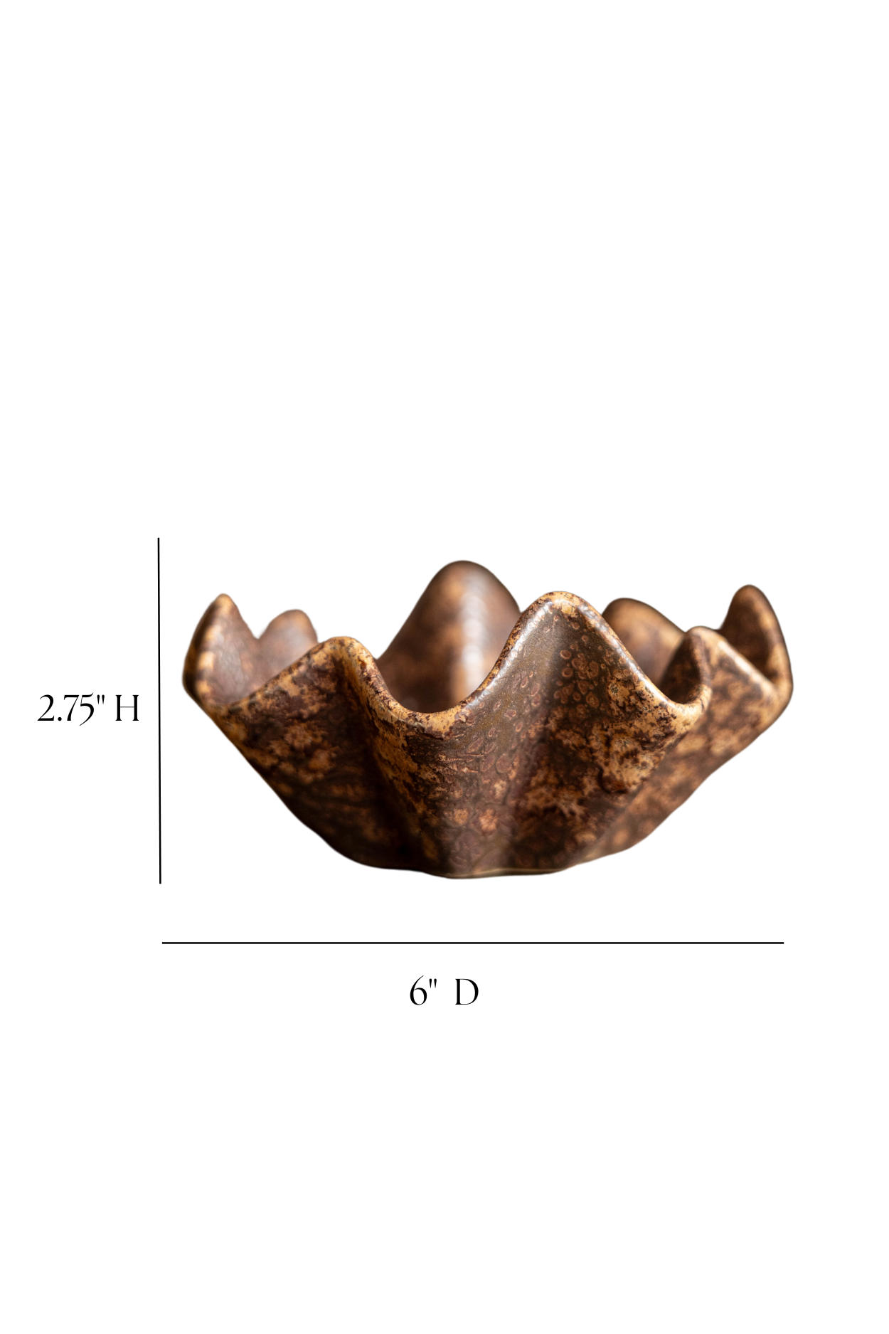 Brown Ceramic Scalloped Dish | By Luxe B Co. 