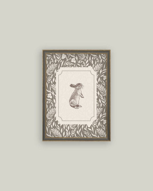 Brown Bunny Framed Antique Art - Luxe B Co