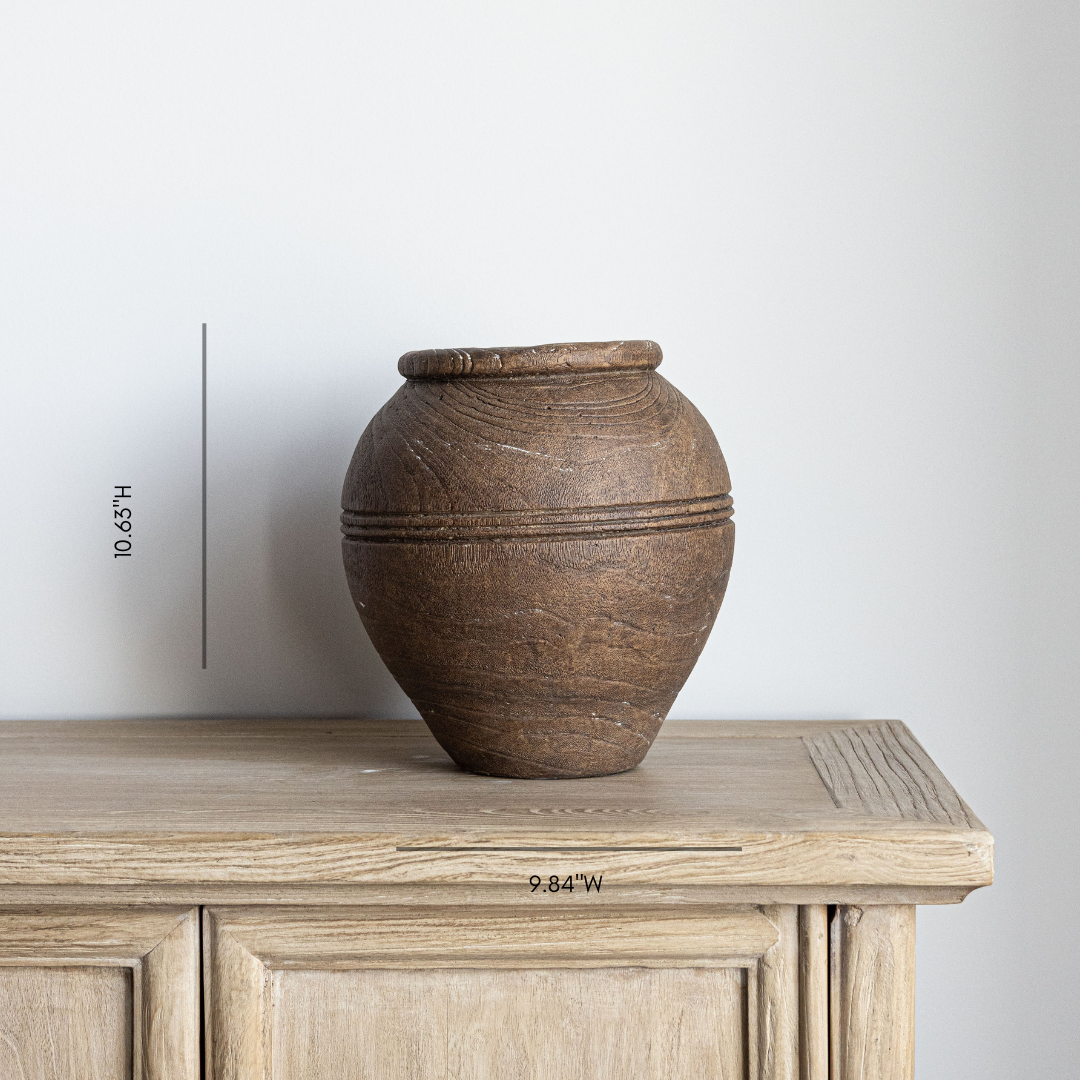 Brown Cement Line Vase | By Luxe B Co.